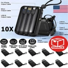 10PK 30000mAh Power Bank USB-C Pack Backup Battery Fast Charger For Mobile Phone