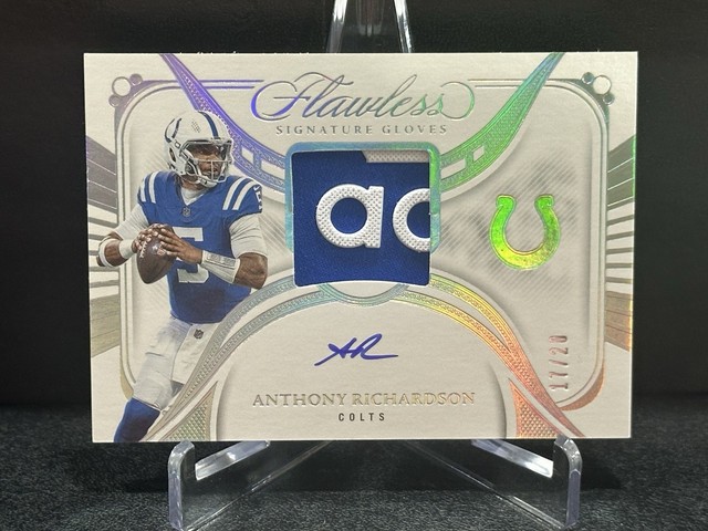 2024 Panini Flawless Signature Gloves Anthony Richardson Silver /20 Auto Adidas!