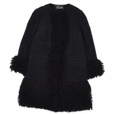 DOLCE & GABBANA Coat Collarless Mixed Tweed Wool Women's 38 (M Used MOLO-0
