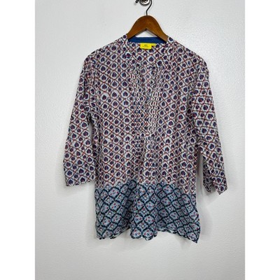Roller Rabbit Cotton V Neck Top Size Large