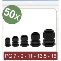 50Er Multipack Quadrios 24CA388 Kabelverschraubung PG7, PG9, PG11, PG13.5, PG16