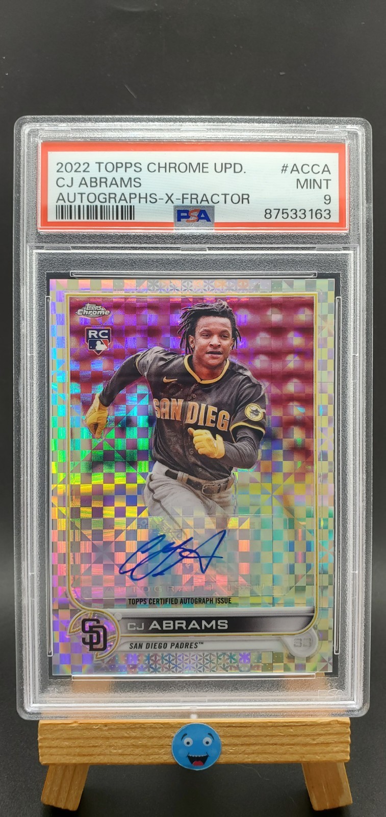 2022 Topps Chrome Update CJ Abrams RC Auto X-Fractor #'d 068/125 PSA 9 #AC-CA
