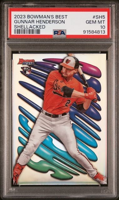 Bowman's Best 2023 Shellacked Gunnar Henderson RC SH-5 Orioles PSA 10