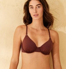 Women's Ring Detail Underwire Bikini Top - Shade  Shore - Brown - 38D NWT