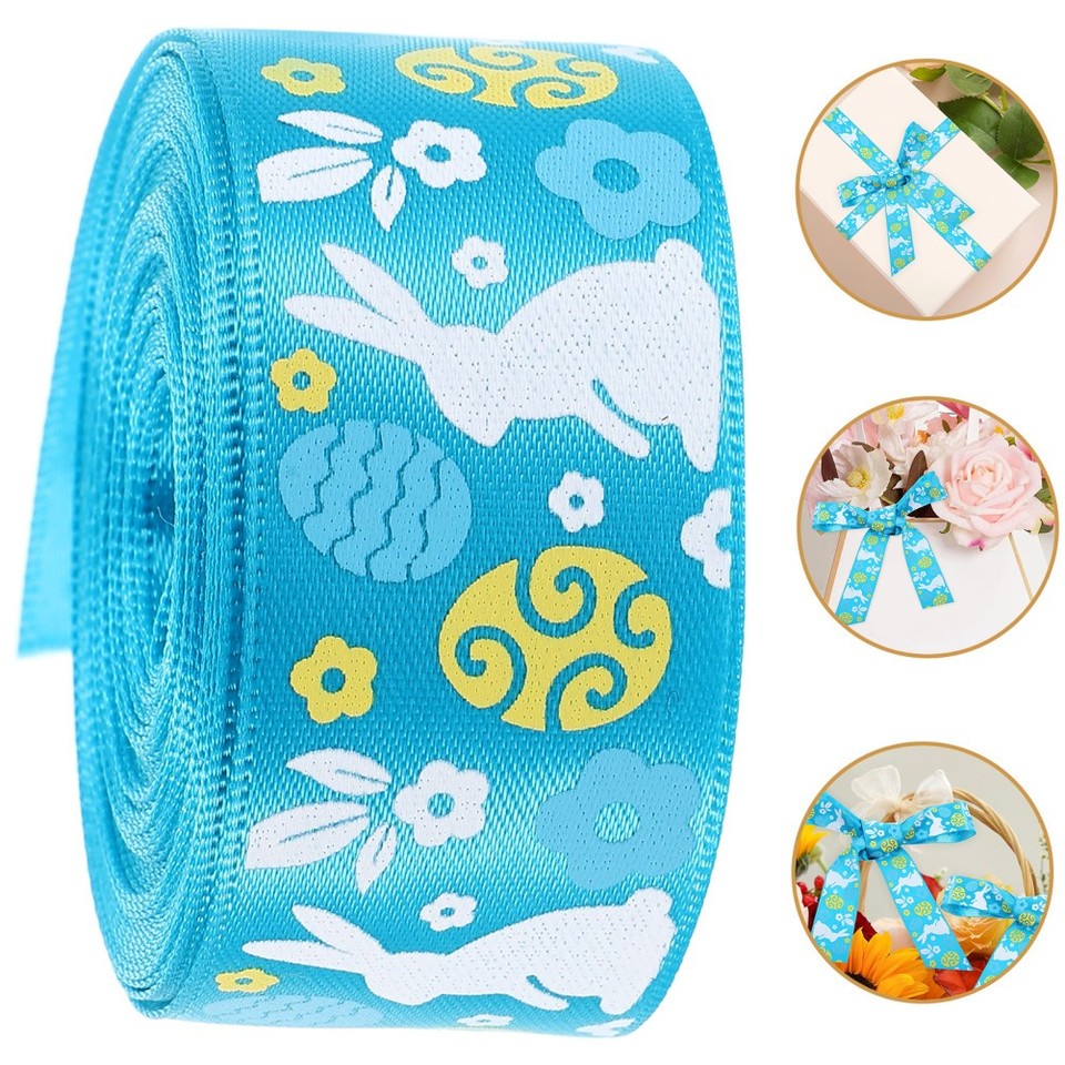 Spring Easter Ribbon Polyester Sky Blue Decorative Ribbon for Gift ...