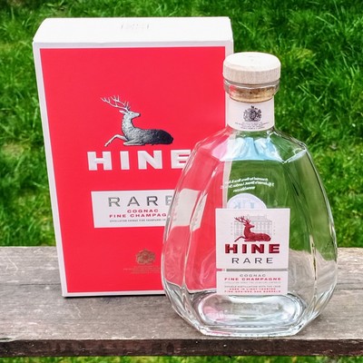 Hine Rare Cognac Empty Glass Bottle 70cl + Cork + Box Craft Collectors Upcycle