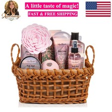 Spa Baskets For Women - Luxury Bath Set With Rose Oil Orchid - Spa Kit Incl...