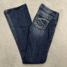 Silver Jeans Co Tuesday Bootcut Jeans Medium Wash Distressed Women's Size 27x32