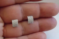 1.80Ct Lab Created Round Diamond Women Cluster Stud Earrings 14K White Gold Over