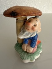 Wichtel Zwerg Gnom Co-Boys im Pilzversteck Goebel Vase Kerzenhalter vmtl 50er