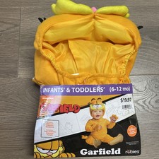Garfield Infant 6-12 Jumpsuit Orange Cat Dress Up Halloween Baby Toddler Costume