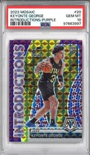 Keyonte George RC Utah Jazz 2023 Mosaic Introductions Purple /99 PSA 10