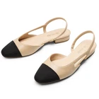 Women Low Heel Square Cap Toe Ballet Flats Comfortable Slip On Flat Shoes