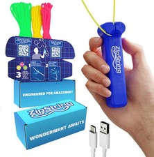 Blue ZipString Original - Classic Rope Launcher Toy, Perfect Kids & Adults