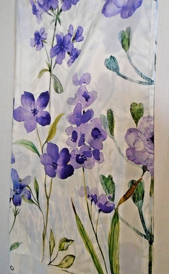 Unbranded Shower Curtain 72X72 Purple and Green Florals white background