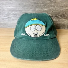 Vintage South Park Hat Cap Strap Back Mens Green Comedy Central Cartman 90s