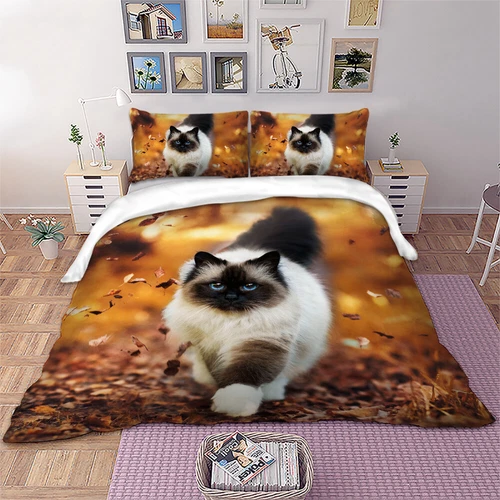 Cat Animals Quilt Duvet Cover Pillowcases Bedding Set Single Double King Size UK - Picture 46 of 64