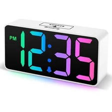 DreamSky Small Digital Alarm Clocks for Bedrooms - RGB Electric Alarm Clock f...
