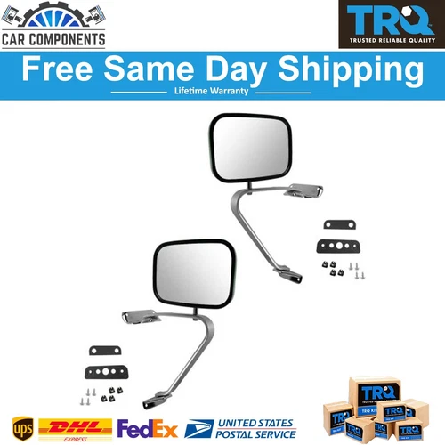 TRQ Driver & Passenger Side Mirror Set For 1980-91 Ford Bronco F150 Truck