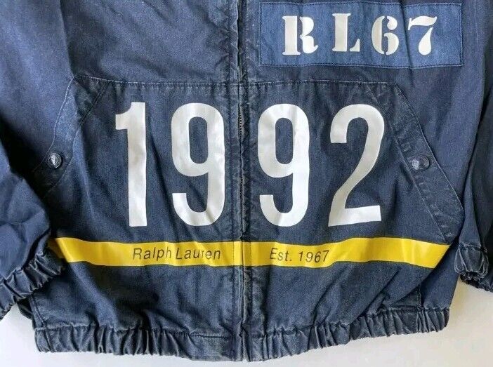 RARE POLO P Wing Ralph Lauren 1992 RL 67 Indigo Zip Up RARE POLO P Wing Ralph Lauren 1992 RL 67 Indigo Zip Up