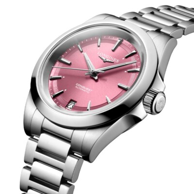 New Longines Conquest Pink 34mm Automatic Ladies Watch L34304996