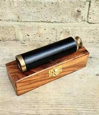 10" Brass Antique Finish Marine Naval Victorian Pirate Telescope W/ Wooden Box