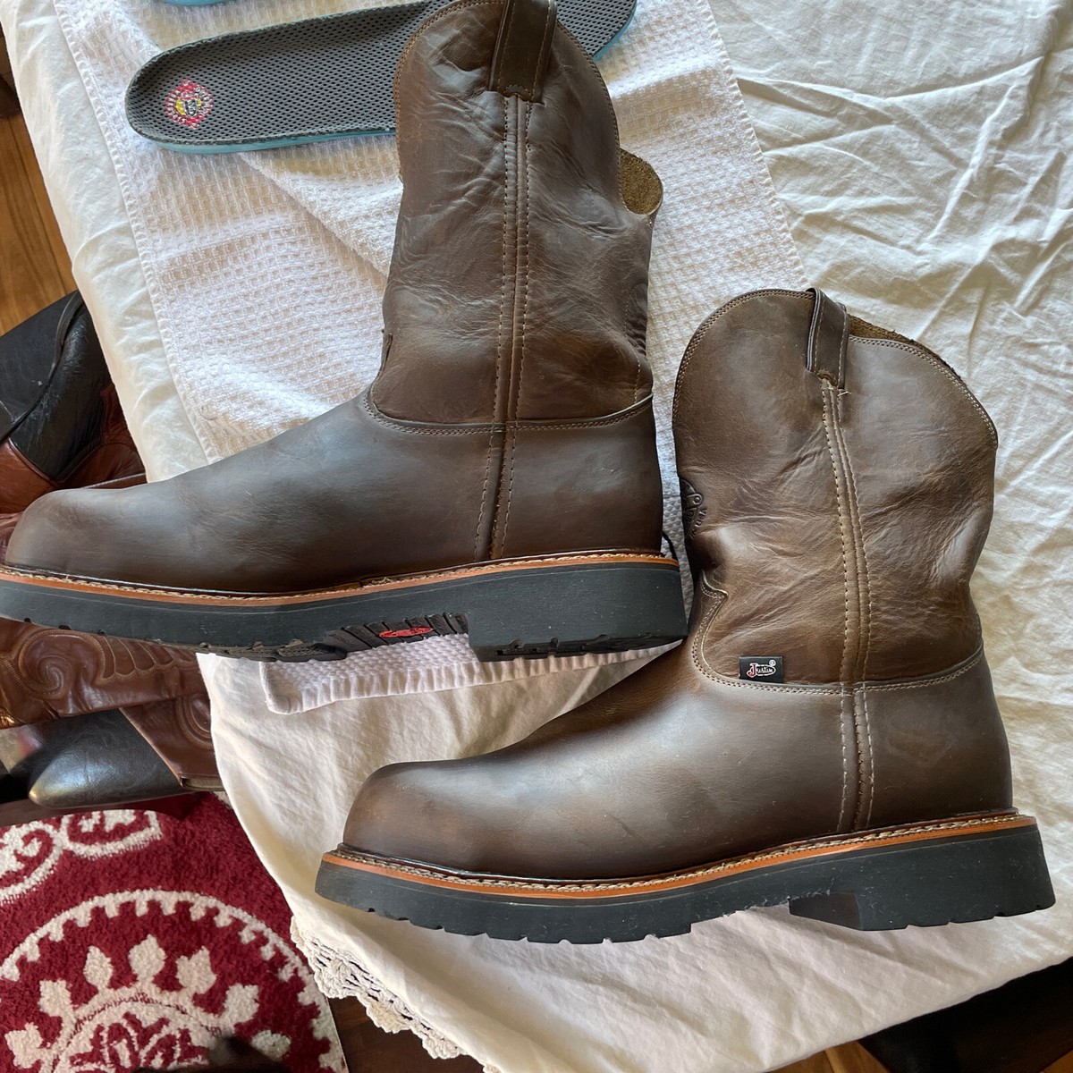Justin Original 4491 Brown Leather J-Max Slip On Men Work  display picture 1