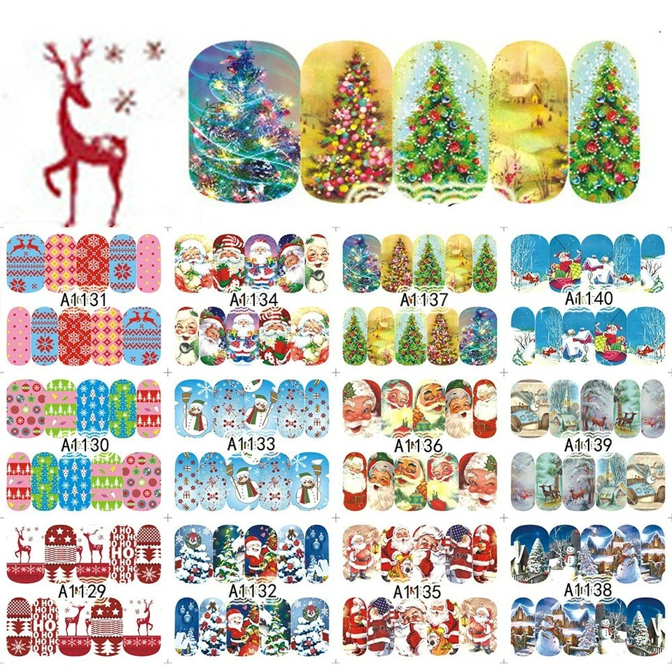 MARKENLOS Nagelsticker Fingernägel Aufkleber Full Cover Weihnachten Christmas 1130-1140