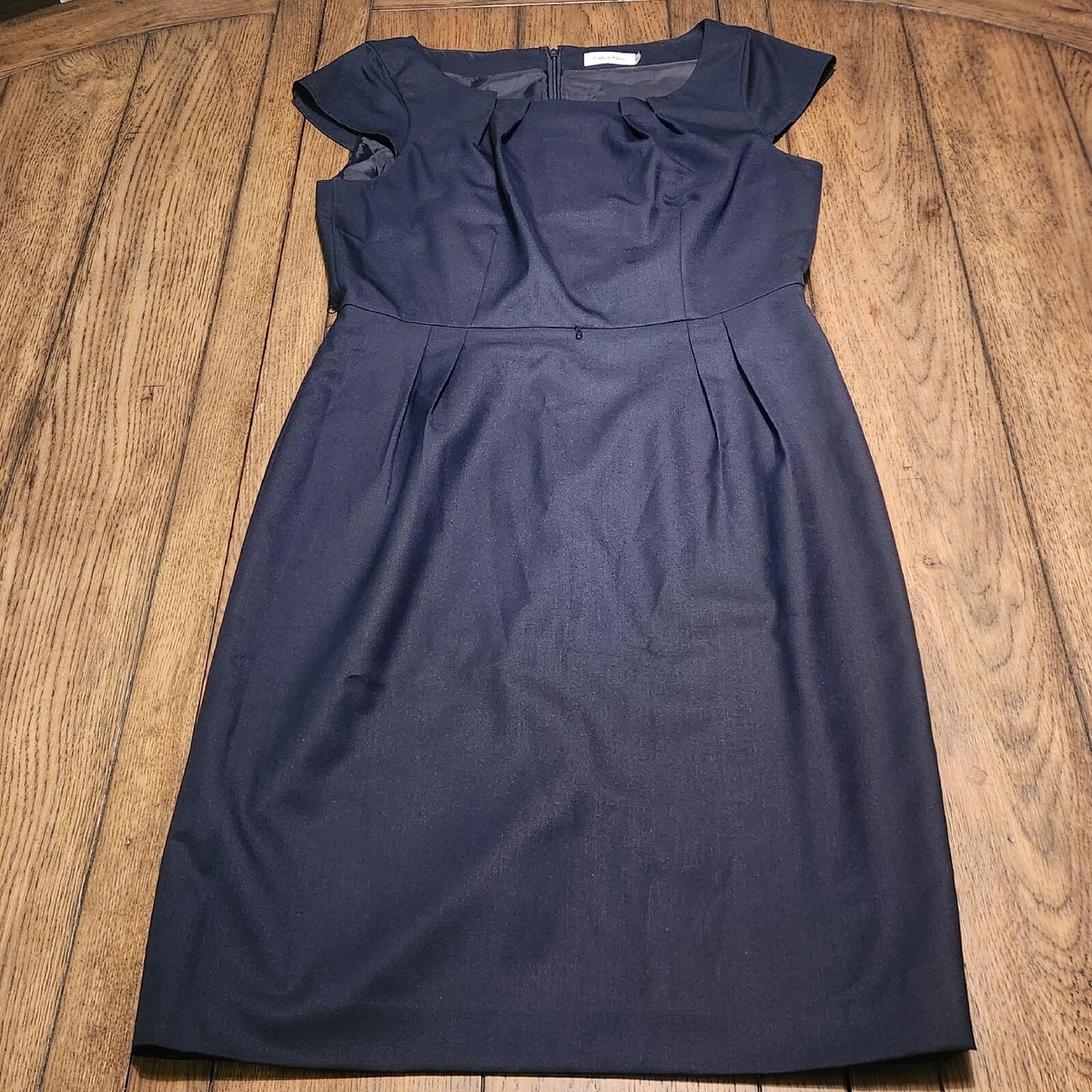 Calvin Klein Scuba Crepe Long Blue Designer Business Classy Dress Womans  Ladies | eBay