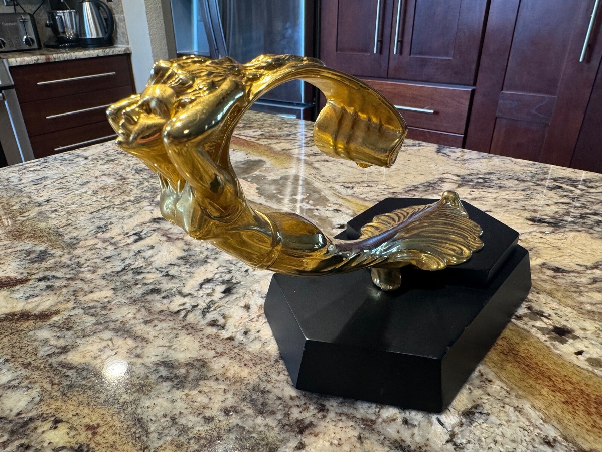 Franklin Mint Mascot 1987 Replica Gold Plated Hood Ornament