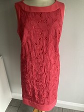 Roman Ladies Coral Lace Overlay Sleeveless Dress Size 20. Great Condition.