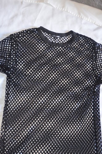 Black Net sheer Bathing Suit Cover Size Medium Fashion Nova - Picture 3 of 9