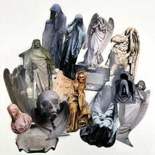 Gothic Graveyard Monuments Angels Heavy Cardstock Ephemera Scrapbook