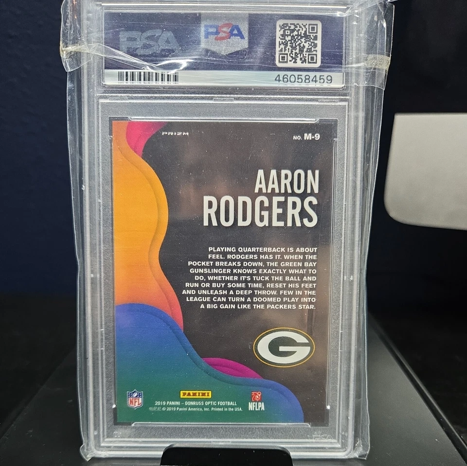 2019 Aaron Rodgers Mythical psa 10 green bay packers prizm refractor mvp - Image 2 of 2