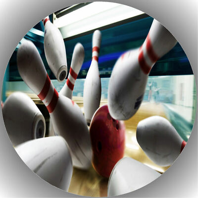Tortenaufleger Geburtstag Tortenbild Fondant Oblate Bowling P4