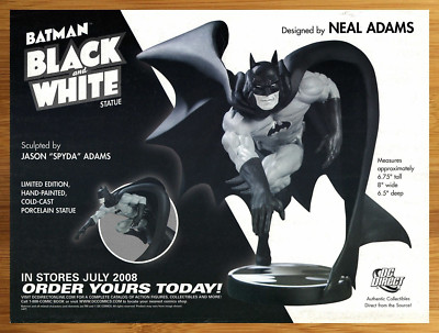 2008 DC Direct Batman Black & White Neal Adams Statue Print Ad/Poster Promo Art