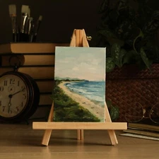 Ocean Original Oil Painting/ Lighthouse on a rocky coastline/ Coastal Art 4x6"