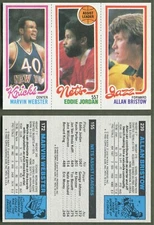 1980-81 Topps - #155 / 172 / 239 - Marvin Webster / Eddie Jordan / Allan Bristow