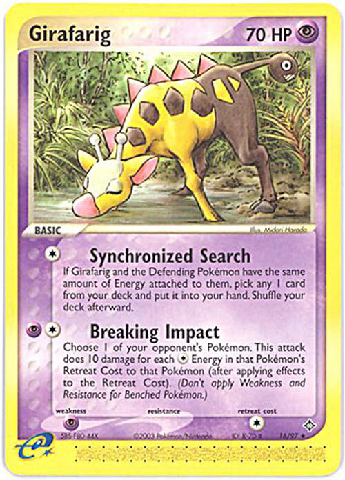 Pokemon Card - Dragon 16/97 - GIRAFARIG (rare) - NM/Mint