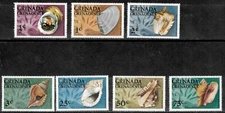 Grenadines 1976 - Seashells - Set of 7 Stamps - Scott #137-43 - MNH
