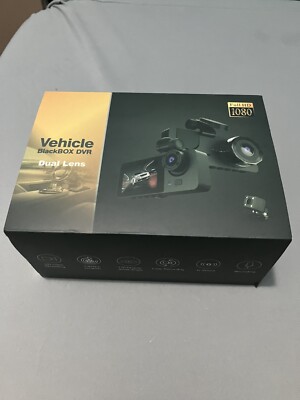 Dash Camera Dual Lens Black Box DVR Full HD 1080 Recording  Backup Cam Included