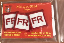 3 FR Patches Tags 1.25" Fire Resistant Retardant FRC White Red Replacement Patch
