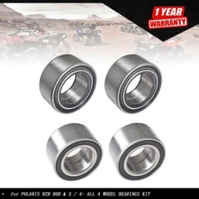for POLARIS RZR 800 & S / 4- ALL 4 WHEEL BEARINGS KIT New Front + Rear 10-14