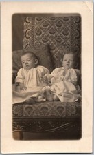 RPPC POSTCARD CIRCA 1910s TWO YOUNG CHILDREN IN WHITE DRESSES UNPOSTED