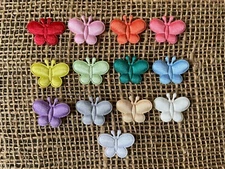 13pc Upick color Butterfly Fabric Applique Embellishments- Scrapbook Hairbow H46