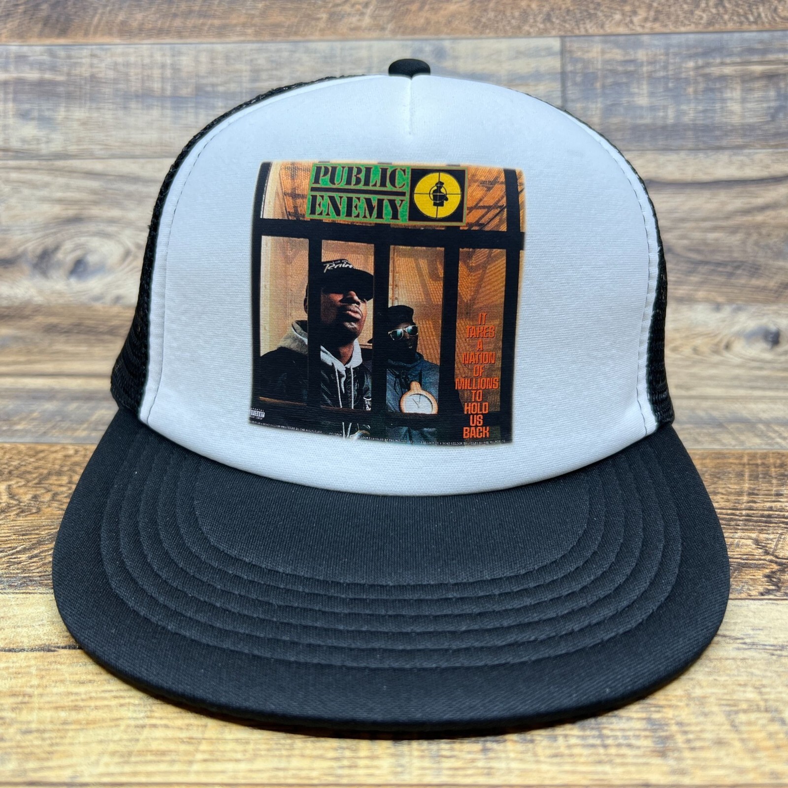 Public Enemy Mens Trucker Hat Black Snapback Album Cover 80s Hip Hop Ball  Cap