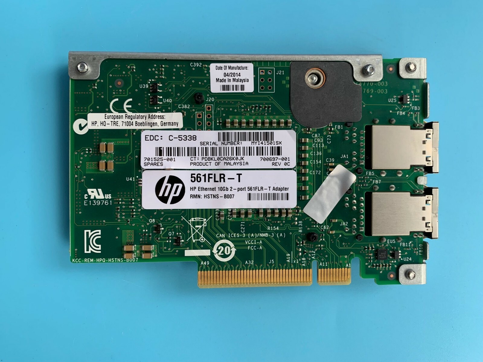 HP ETHERNET 10GB 2-PORT 561FLR-T ADAPTER 701525-001