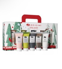 New Origins Merry Masks 5 Best Mask Minis Set Charcoal Honey Avocado Rose Clay