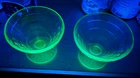 Pair of Depression Uranium 'Vaseline Glass' Parfait Cups
