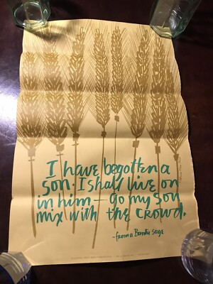 Vintage 1968 Patricia Ellen Ricci Inspirational Art Quote Poster Bantu Sage